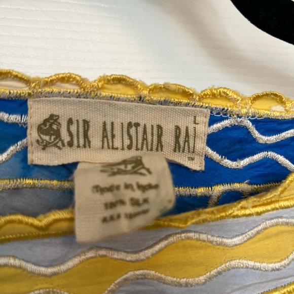 Sir Alistair Rai Blue and Yellow Asymmetrical Dress - Picture 4 of 4